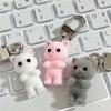 Charming 3D Cartoon Cat/Bear Keychain Cute Animal Bag Decoration for Women Girls Stylish Keychain for Car Keys and Bags