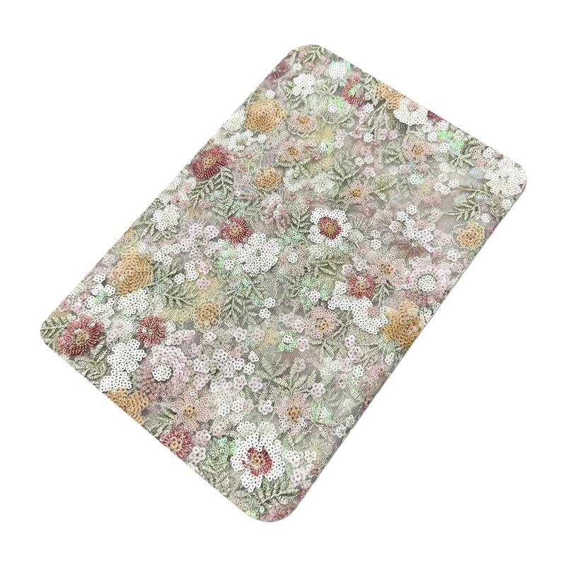 Luxury Nigerian Sequins Embroidery Bridal Fabric High Quality African French Tulle Lace Fabric For Wedding Dress Cheongsam