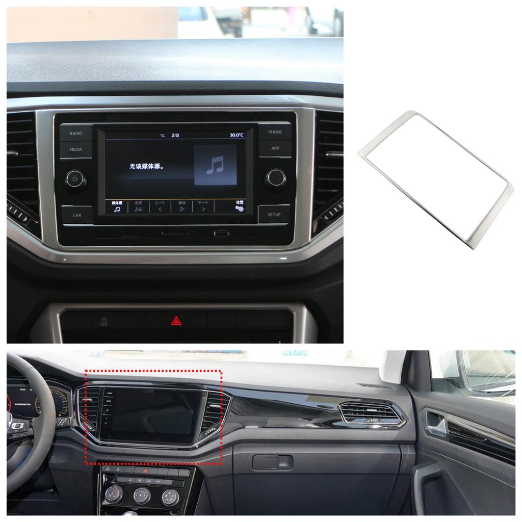 For Volkswagen VW Troc T-ROC 2018 - 2021 LHD Car Navigation Screen Frame Sticker GPS Sticker Cover Trim Accessories
