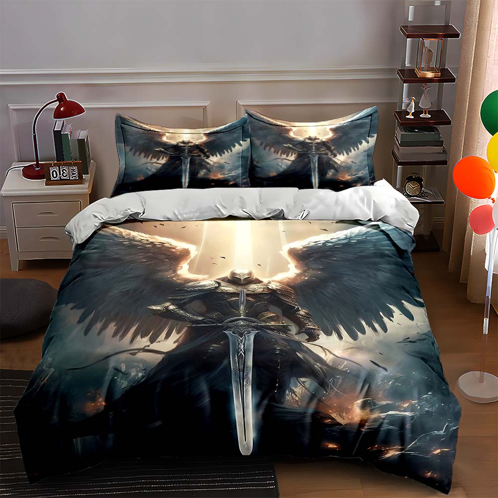 

Winged armored warrior. Bedding Duvet cover sets Duvet covers Pillowcases gifts (1 * Duvet Cover 2 * Pillowcases, without duvet insert) 135x200cm