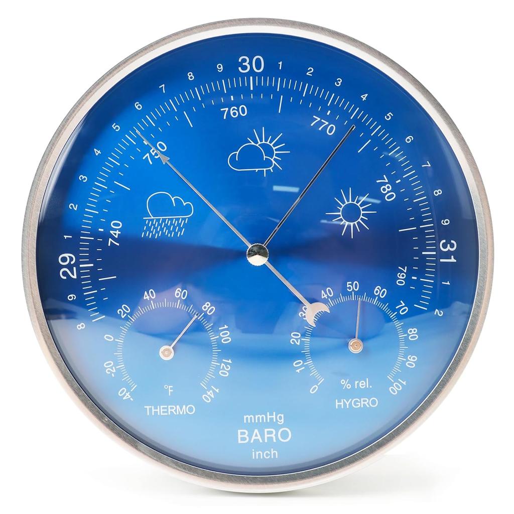 Wisząca na ścianie Stacja Pogodowa 3 w 1 Barometr, Termometr, Barometr, Higrometr, Dokładna Stacja Pogodowa do Domu i Biura, Wewnątrz i na Zewnątrz