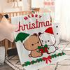 kawaii cartoon bear d-dudu b-bubu Flannel warm comfort soft plush blanket sofa living room hogar office bedroom travel gift home