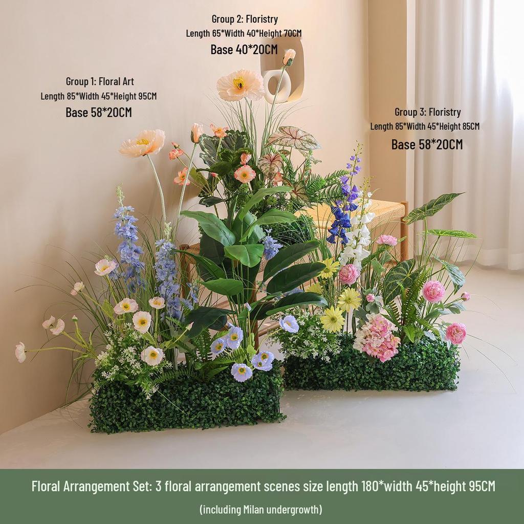 Artificial Green Plant Floral Arrangements for Indoor Decor in Hotels and Shops