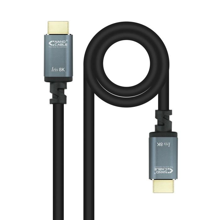 Câble HDMI - NANO CABLE - V2.1 IRIS 8K - 10m - Type A/Mâle - Noir