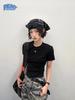 Punk Style Cross Slimming Shirt for Woman Hot Girl Short T-shirt Summer Fashion Casual Comfy Short Sleeve Top 2000s Clothes Y2k