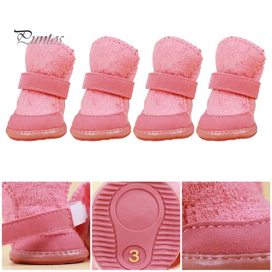 Pet Boots 1 Pair Shoes Thick Warm Anti-slip Prewalkers Walking Puppy Sneakers Dog Accessories