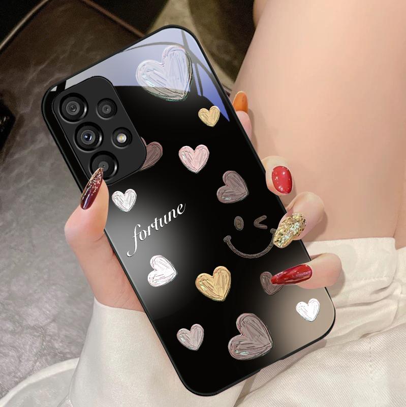 Smiling face gradient for Samsung Galaxy Note 10 Plus S20 S21 FE S23 Ultra S8 9 A70 72 73 50 51 52 53 Tempered glass phone case