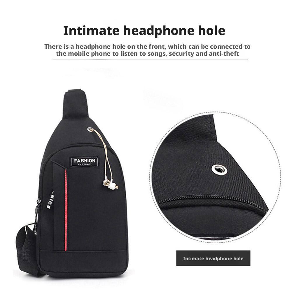 Portable Men's Casual Shoulder Bag Crossbody Bag On Shoulder Portable Travel Sling Bag Pack Messenger Pack Chest Bag