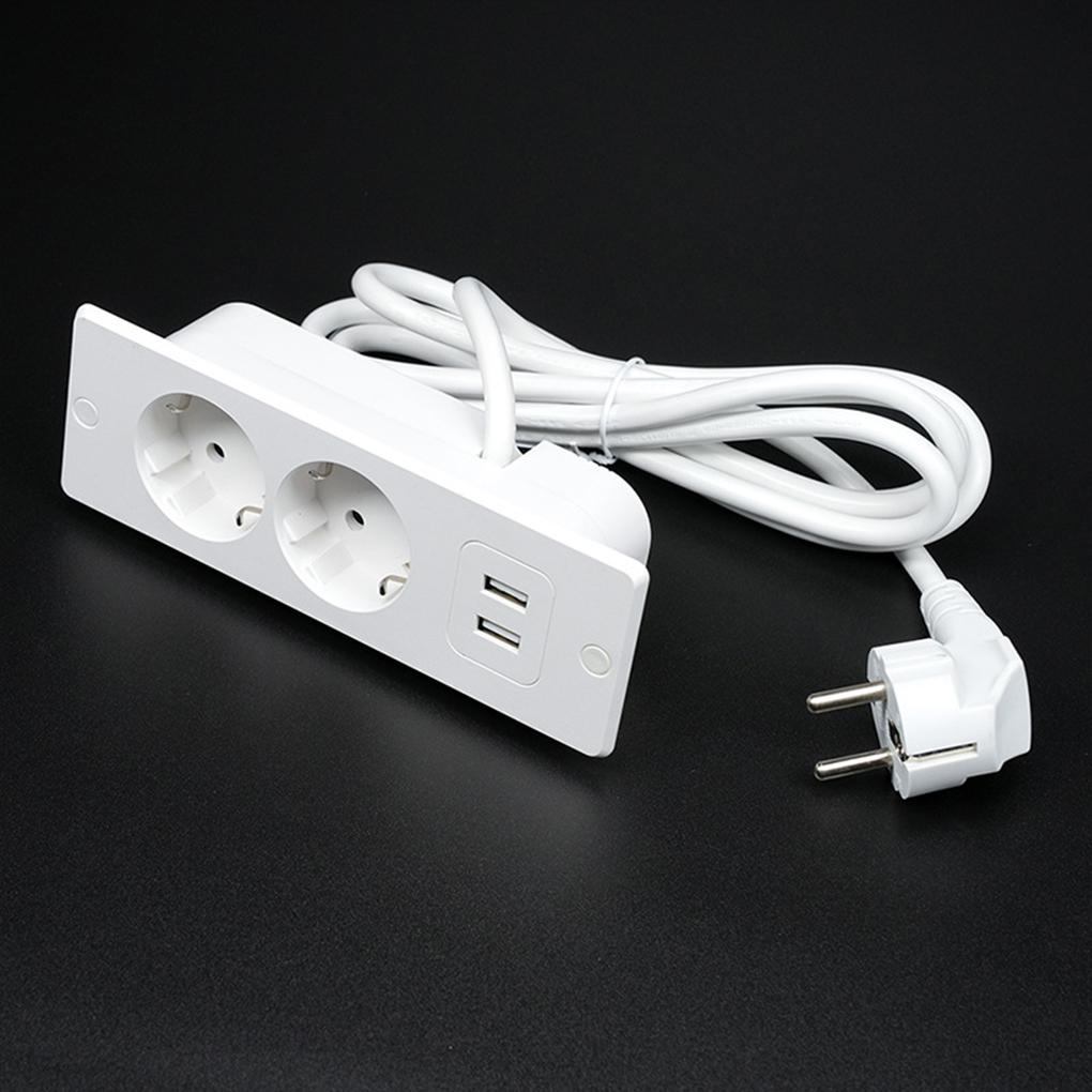 European Charging Socket European Standard Concealed Strip, Plugged European Style with Sockets 2 Ports, 4000W,