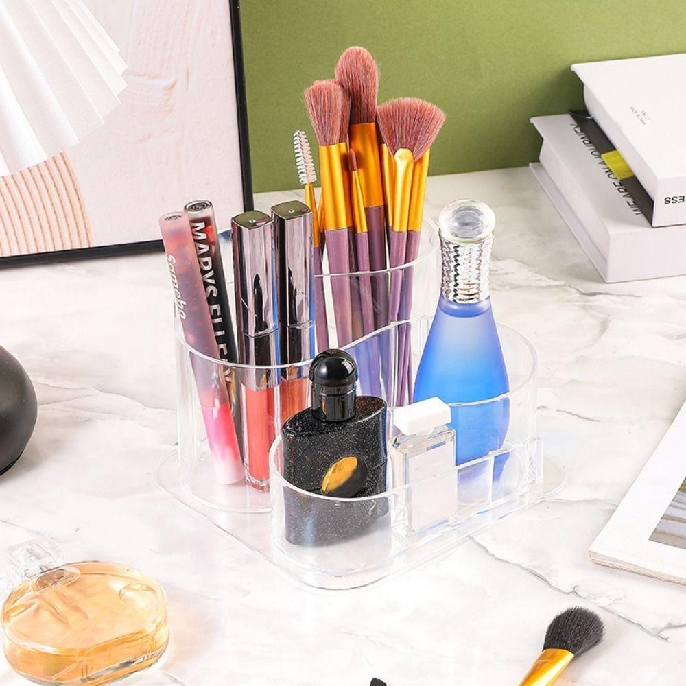 Multifunctional Desktop Cosmetic Storage Box Large Size Plastic Stationery Sorting Box Transparent Pen Holder Home Office