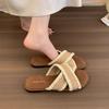 Ethnic Style Woven Cross-strapped Open-toed Flat-bottomed Slippers for Women's Summer Wear Bohemian Seaside Vacation Beach Sandals