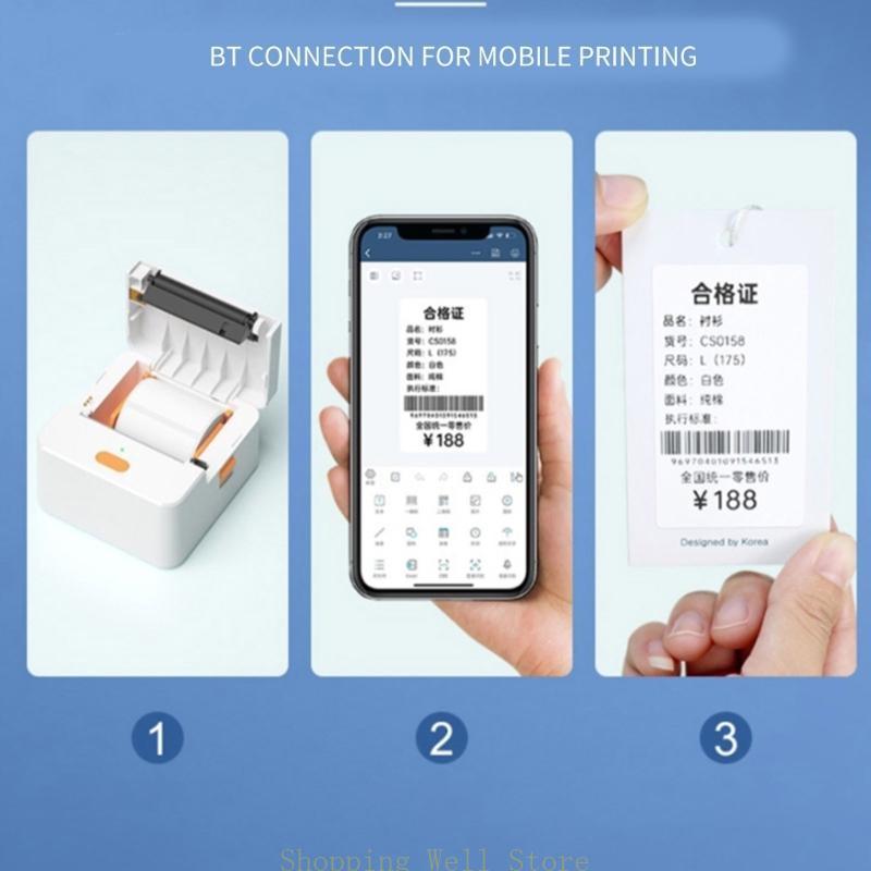 KX4B Label Maker Machine with Label Paper Inkless Thermal Label Maker Easy To Use for Home, Office, Business Labelling