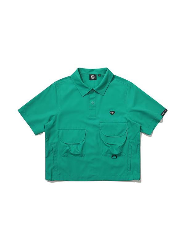 BBC EARTH [Jasper] Pocket Snap Short Sleeve Anorak_Green