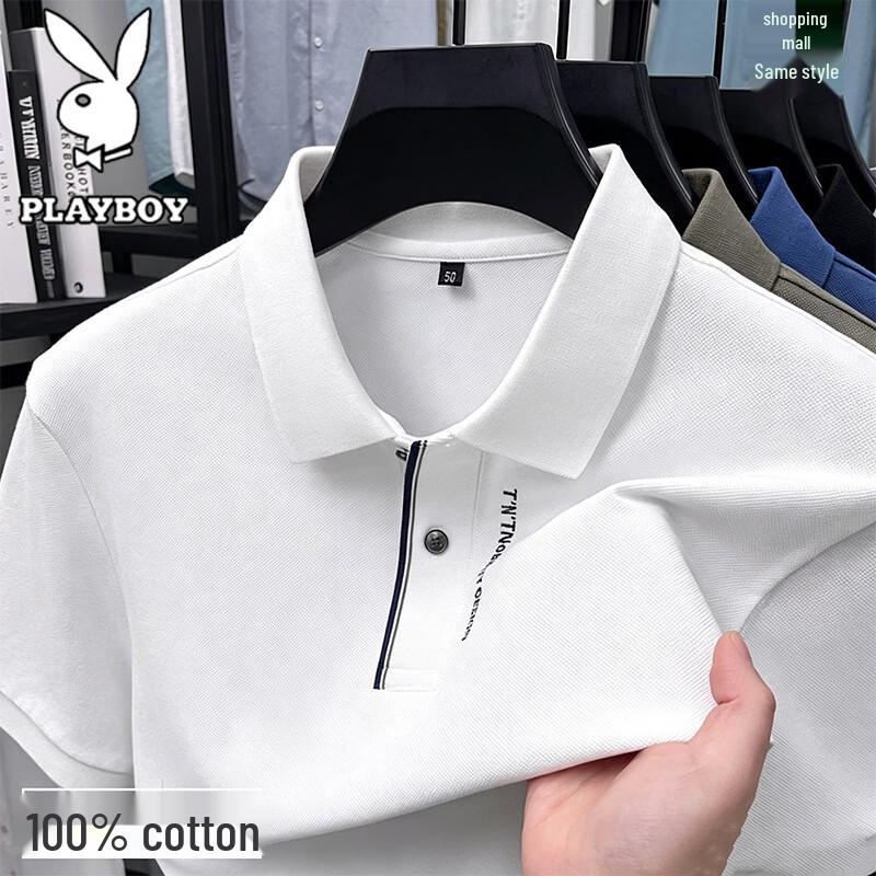 PLAYBOY Men s Summer Casual Polo Shirt 4XL