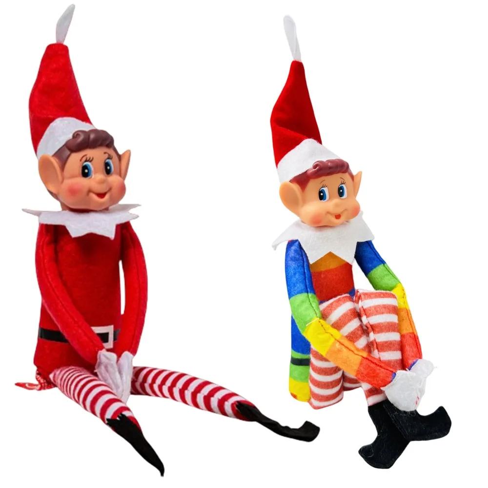 

Elfie Boy and Elvie Girl Set Fun and Playful Elves Behavin Badly Figure with Soft Body and Elvie Face-Set of 2, Red