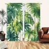 2 Pcs Polyester High Definition Digital Printed Green Leaves Pattern Sheer Curtains   Suitable For Bedroom   Living Room   Office