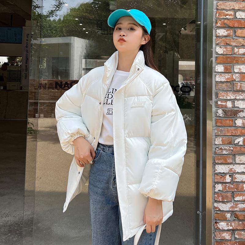 

New winter small padded jacket down padded jacket short loose thickened bread jacket women M білий