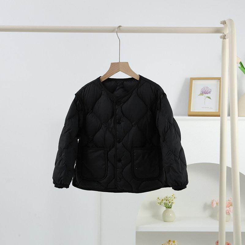 Thicker than thin styles~ Children's light and thin round neck down liner Boys and girls baby down jacket school uniform