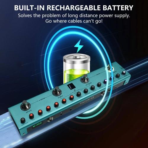 Xtahdge Guitar Multi-Effects Pedal with 3-Band Equalizer, XLR Balanced Output, 3 Delays, and 3 Reverbs, Bluetooth Connection, Type-C Rechargeable, for