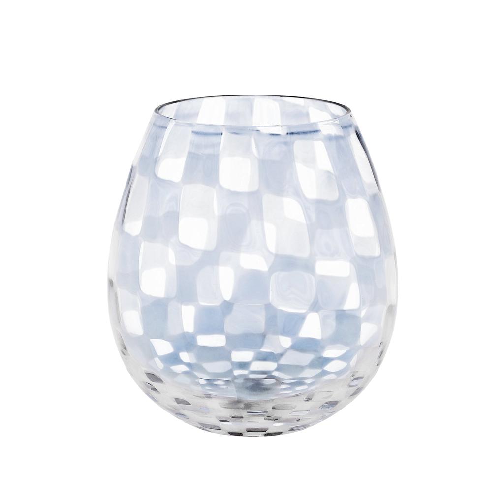 Hirota Glass Taisho Romantic Flower Bud Checkered Pattern KARA-4