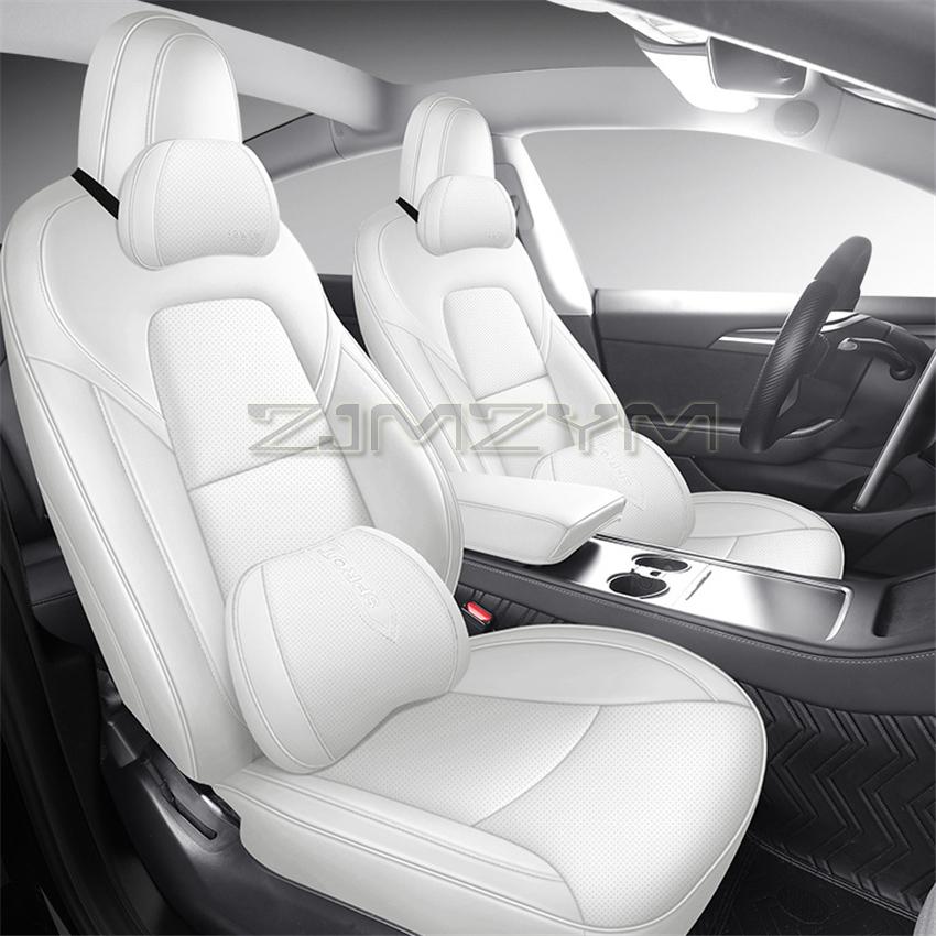 Car Seats Cover For Tesla Model 3 Y Napa Leather Full Surround Style Multicolor Car Modified Interior Accessories