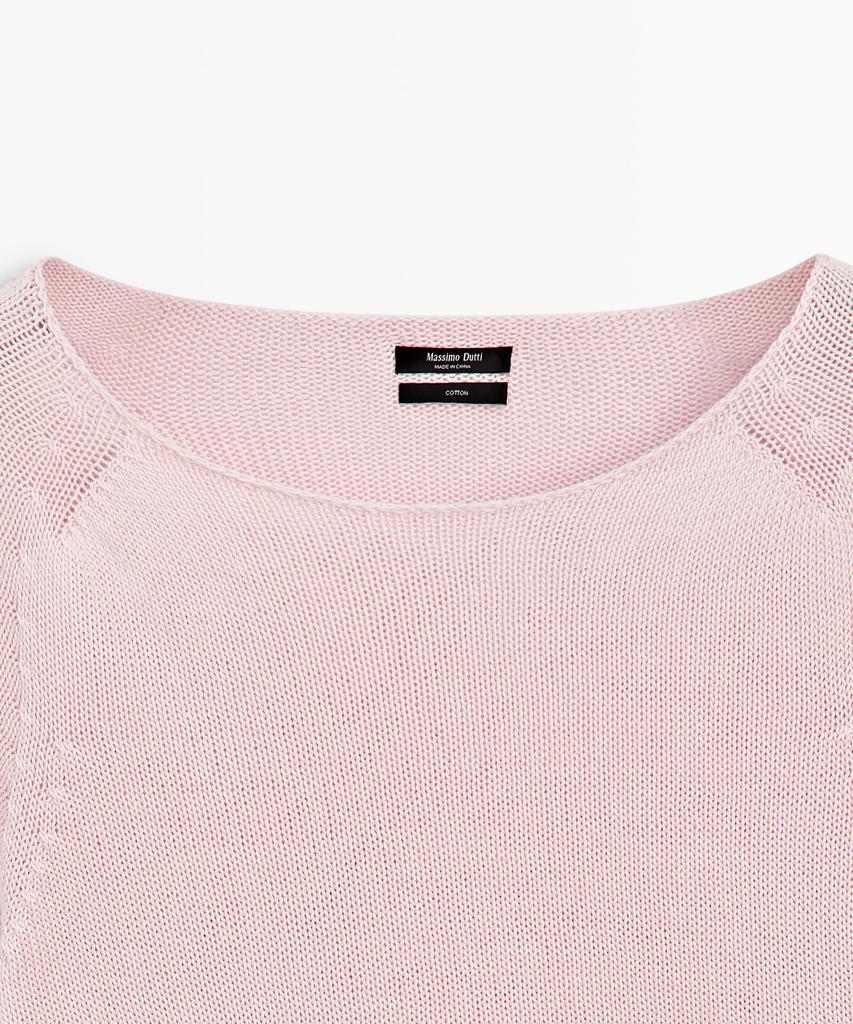 Masimodutti 100% Cotton Boat Neck Knit Sweater