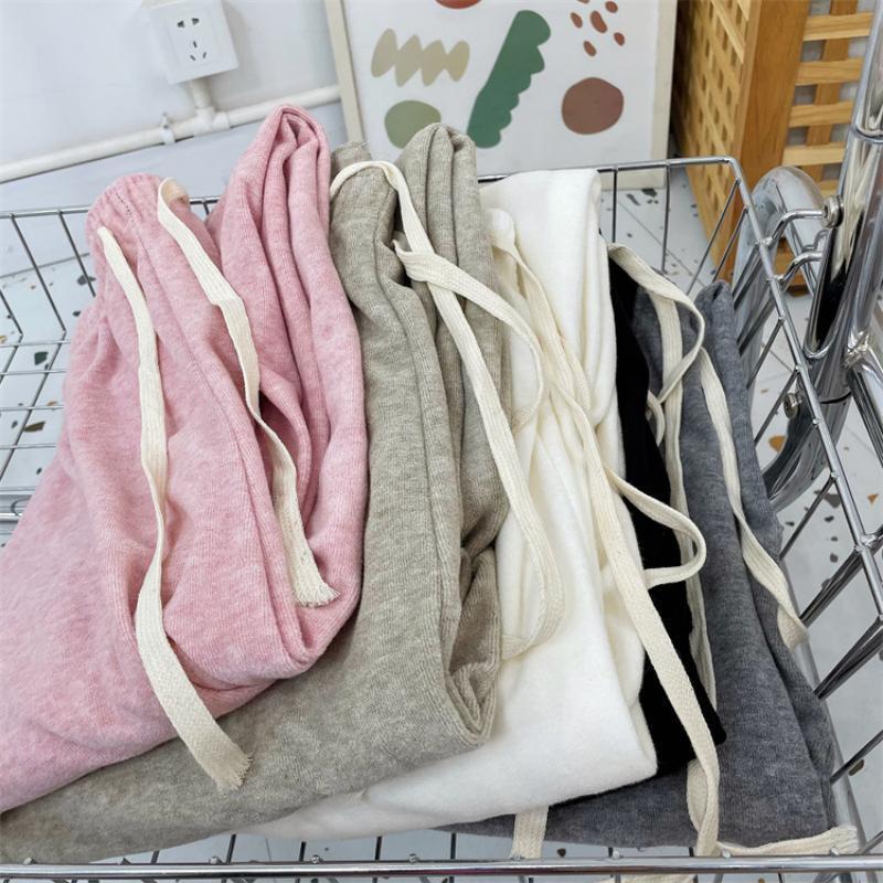 Pantaloni Casual Eleganti in Maglia di Cashmere Morbidi a Gamba Dritta Pantaloni a Gamba Larga di Lana Streetwear Moda High Street Pantaloni Femminili