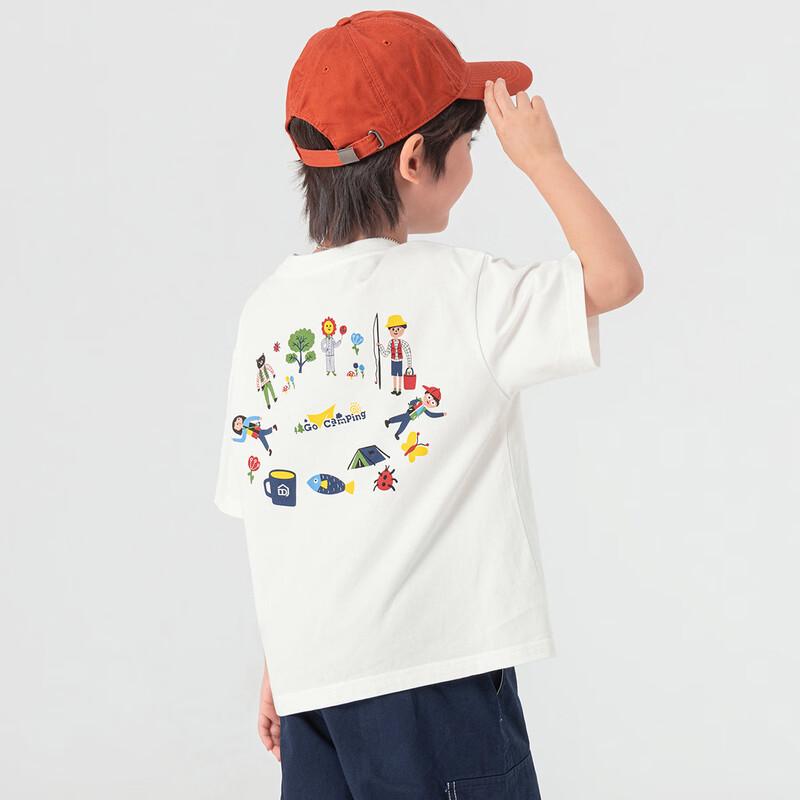 Boys' Cool Cotton Forest Camping Print Short Sleeve T-Shirt