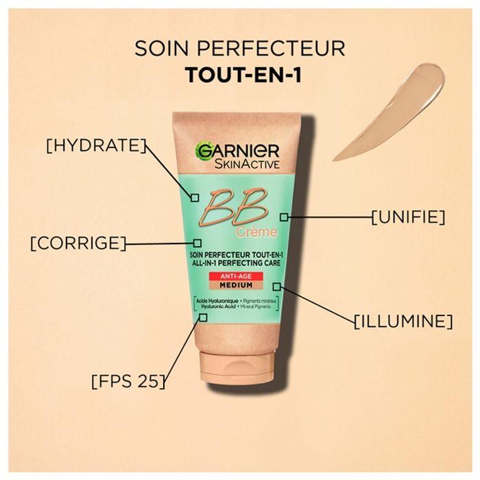 Fond de teint - GARNIER - BB Crème 5-en-1 - Anti-Âge - Teinte Claire - Vegan