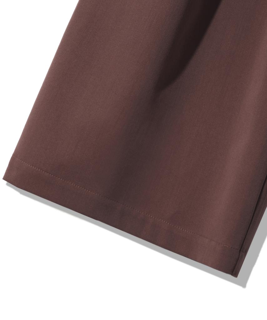 TRILLION Double Inverted Tuck Wide Pants [Brown]