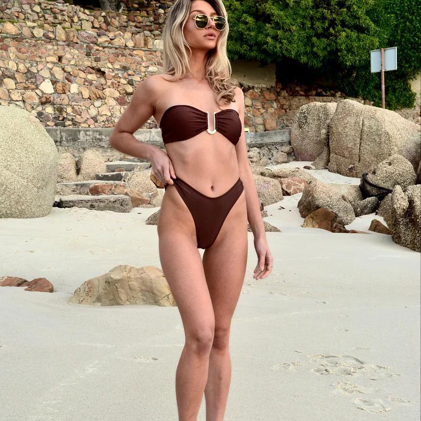 2024 Luxus U-förmiger Push-Up Bikini für große Oberweiten, geteiltes Design, hochwertiger europäischer und amerikanischer Stoff, auf Lager.