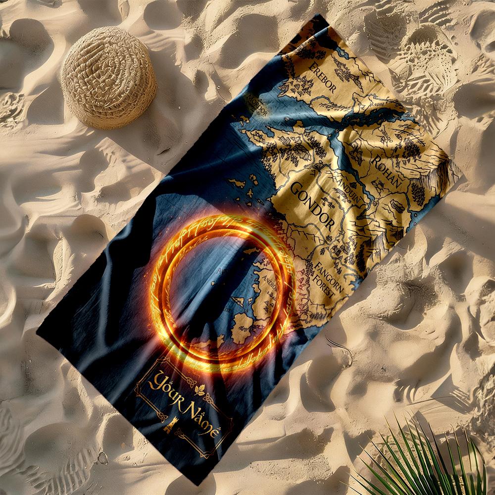 Lord Rings Customizable Name Beach Towel Soft Durable Quick-Dry