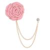 Stoff Tuch Rose Blume Broschen Kristall Quaste Kette Reversnadeln Herren Anzug Hemd Abzeichen Hochzeit Mode Schmuck Geschenke