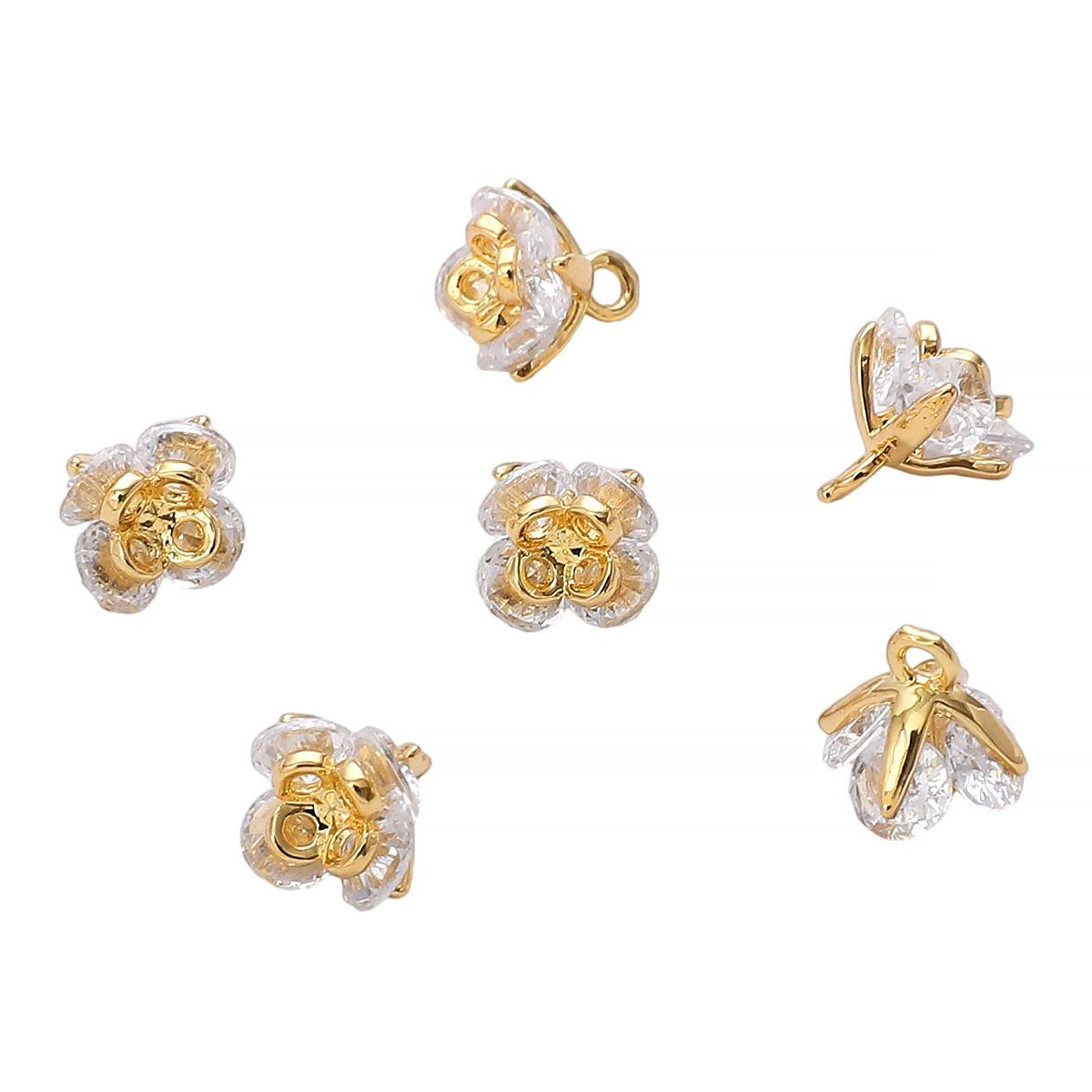 

Медь инкрустированная цирконом роза маленький цветок кулон для DIY ювелирных изделий аксессуары для рукоделия 7mm