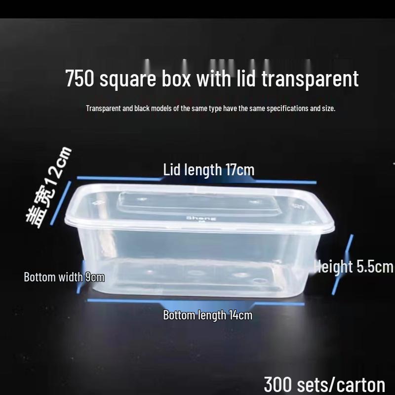 LAOXIANGHE 750ml Rectangular Disposable Microwavable Food Containers