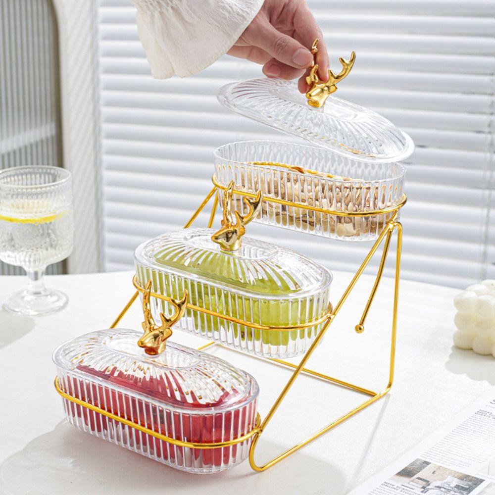 With Lid Fruit Tray Transparent Storage Can Multipurpose Snack Storage Box Tea Table