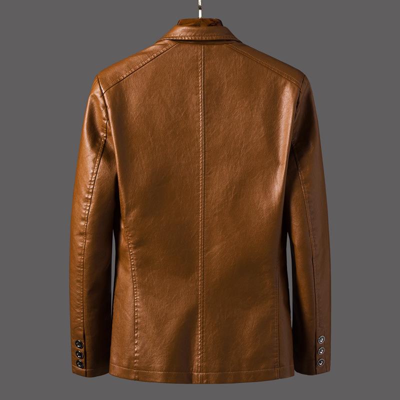 2019 Men's PU Leather Jacket: Warm, Casual, Fashionable Spring/Autumn Wear