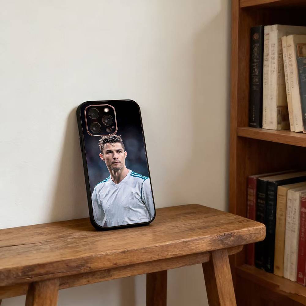 Custodia per Telefono Sports Star CR7 C-Cristiano R-Ronaldo Per iPhone 17,16,15,14,13,12,11 Plus,Pro Max,XS,Copertura Nera in Morbido Silicone