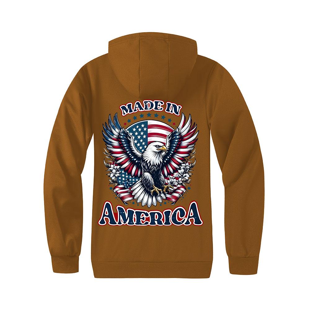 

Men s Windproof Jacket Fleece Lined USA Eagle Print Hooded Zipper Cardigan Outdoor Hoodie Winter Warm Sweatshirt Tops 3XL