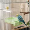 Platzsparende 2-in-1 Papageien-Badebadewanne Transparente Vogel-Wasser-Futterschale Wellensittich-Badewanne für den Innenbereich