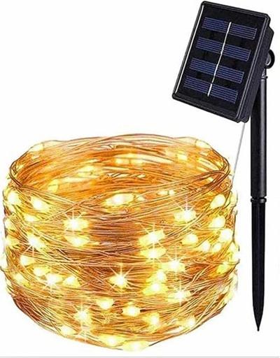 Girlanda Solarna Drucik Lampki Ogrodowe Ozdoba Na Choinkę 200 Led Ciepłe