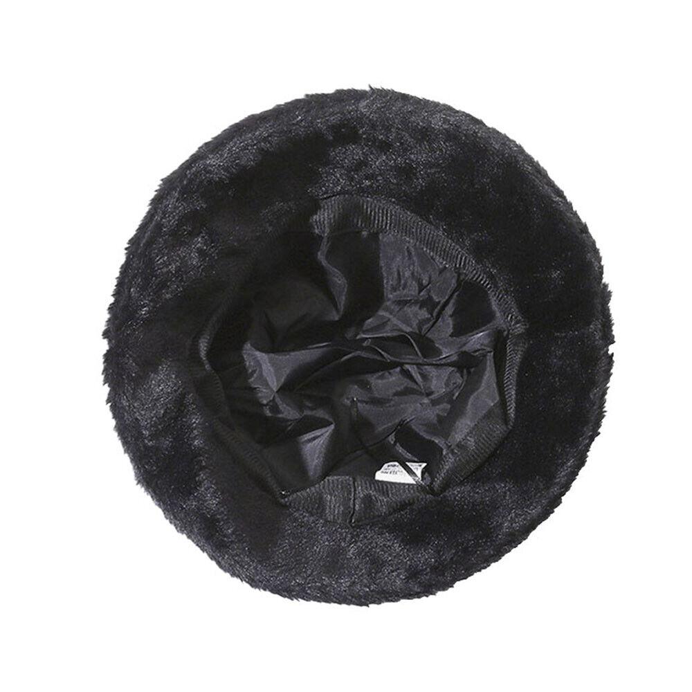 Frauen Fisherman Cap Cartoon Bär Panama Becken Kappe Plüsch Eimer Hut Winter Warm