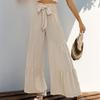 2025 Lato Nowe Casualowe Elastyczne Spodnie Spodnie Dzwony z Wysokim Stanem dla Kobiet