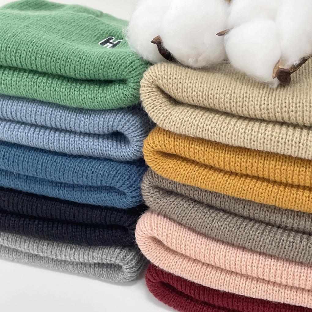 Women's and Men's Couple Daily Knit H Beanie Hat