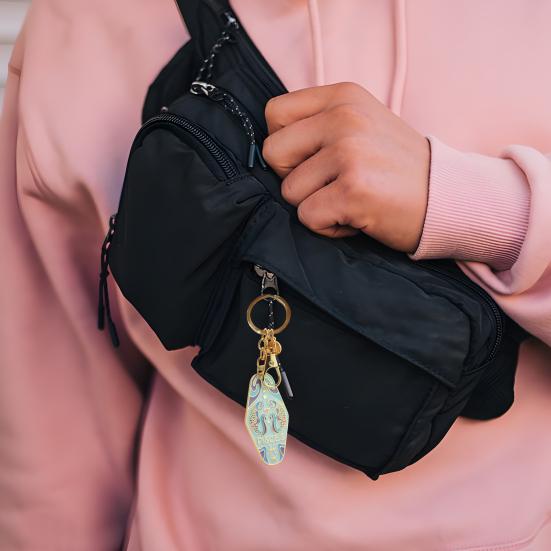 Zodiac Constellation Keychain Bag Bohemian Style Hotel Retro Motel Car