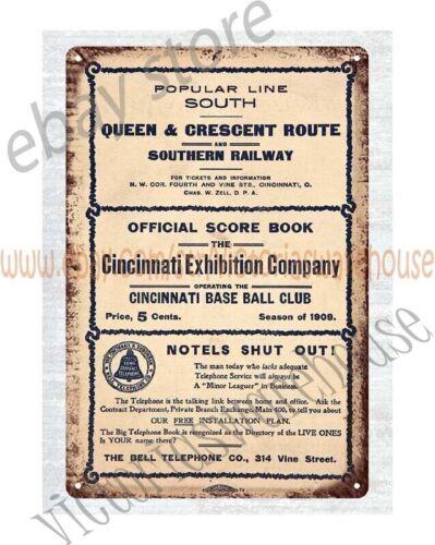 1909 baseball  vs  Program metal tin signAluminum 20x30cm（7.8x11.8inch）