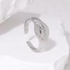 Vintage Stainless Steel Rhinestone Ring: European & American Women's Trend