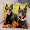 Doberman Pinscher Cushion Cover Both Sided Print Decor Pet Dog Animal Pillow Case for Car Sofa Home Soft Plush Throw Pillowcase
