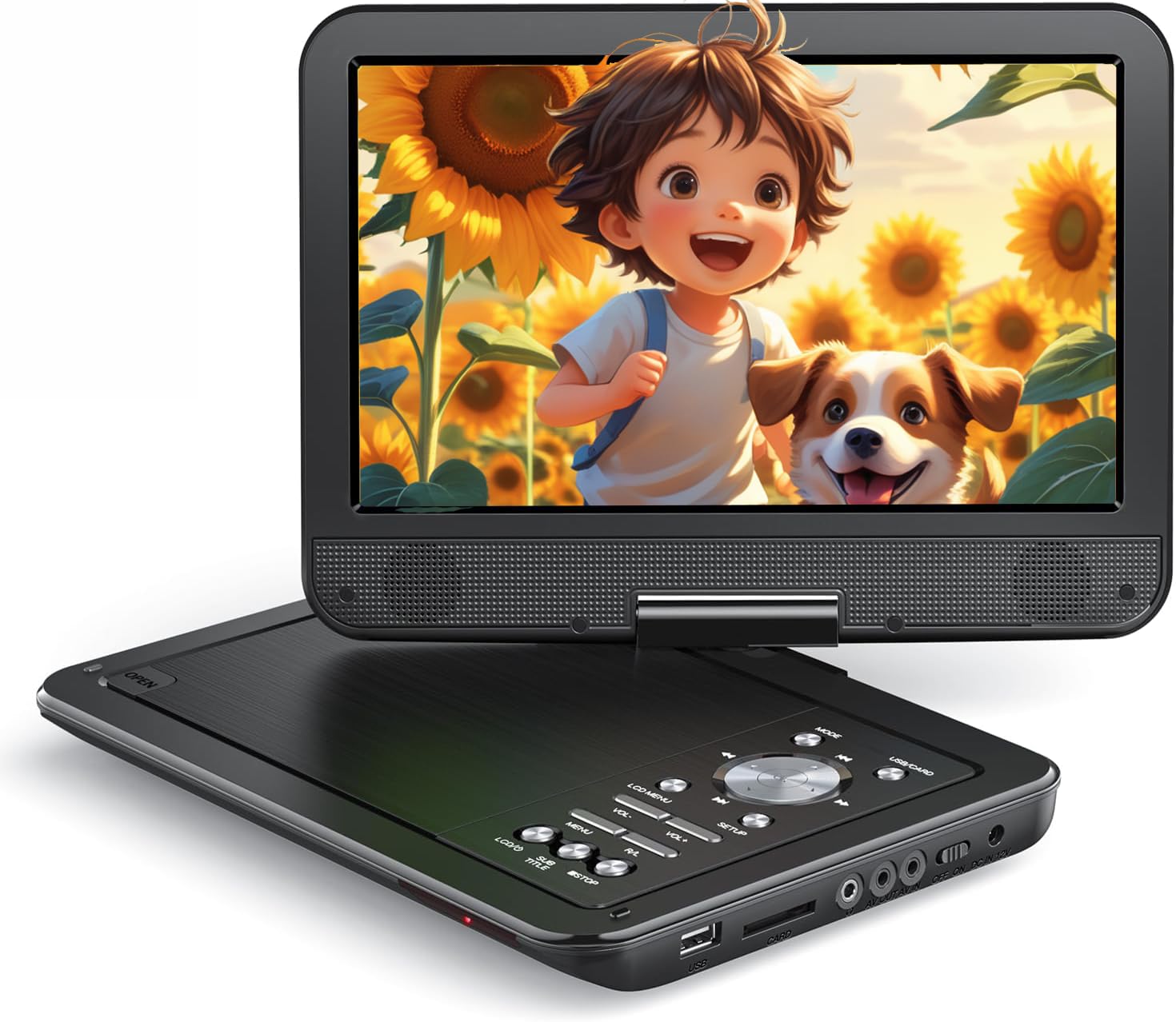 

Upgraded Portable DVD Car Hours Continuous Region CPRM Card TV Japanese Instruction Remote Control Suitable for the Elderly and Not Supported 2026 чорний