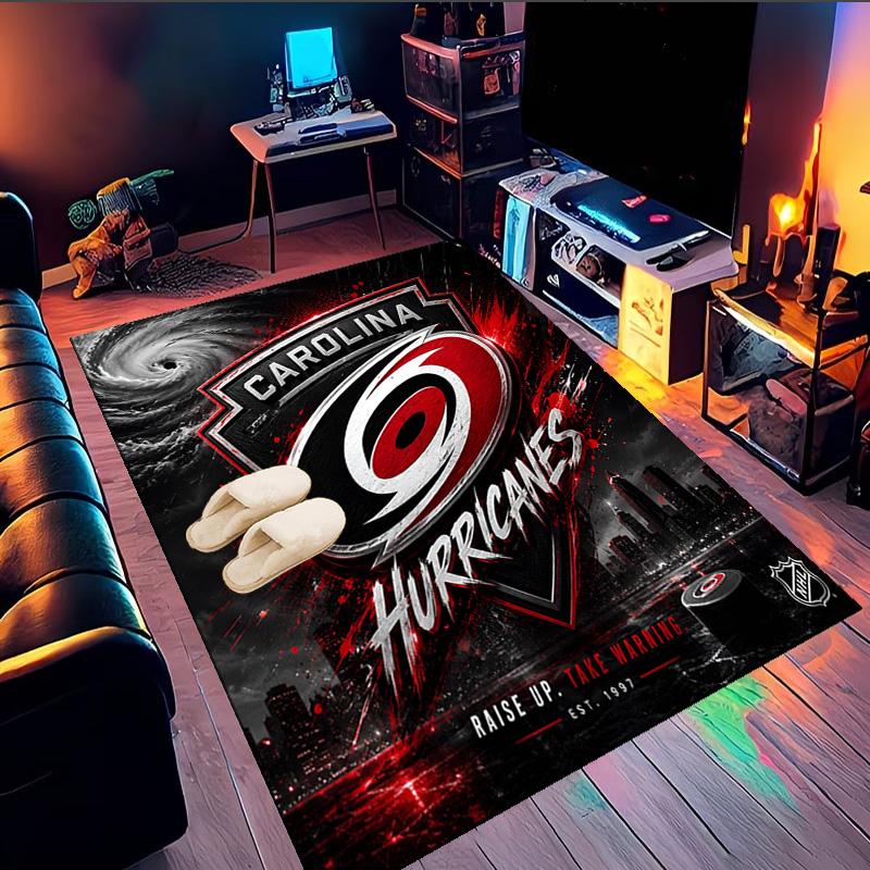 Hurricanes Team Spirit Area Rug Suitable for Indoor And Outdoor,Carpets for Kitchens, Homes, Offices, Living Rooms,Home Decor,Christmas Gift